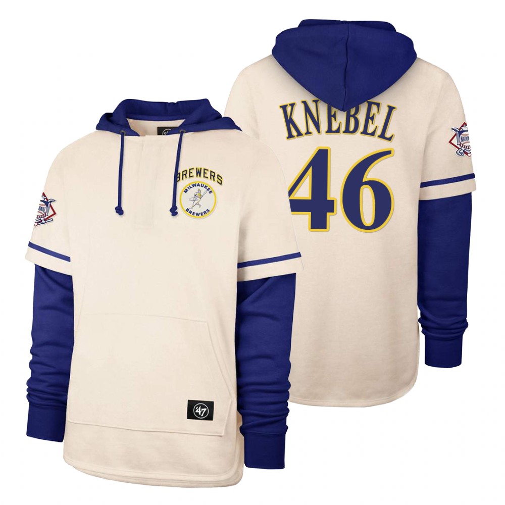 Men Milwaukee Brewers #46 Knebel Cream 2021 Pullover Hoodie MLB Jersey->milwaukee brewers->MLB Jersey
